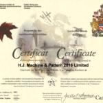 HJ Machine & Pattern Obtained Certificate for Controlled Goods with Canadian Government